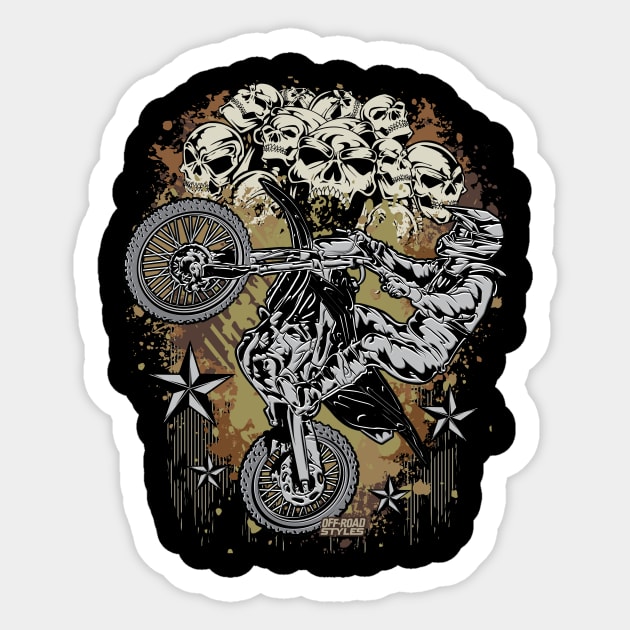 SKULL BIKER Sticker by OffRoadStyles